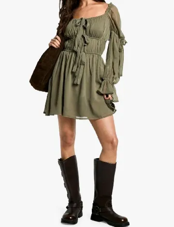 Rochie scurta Boohoo, kaki Verde