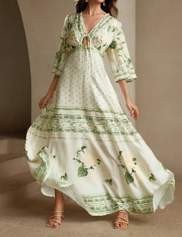 Rochie lunga Anewsta, crem Crem