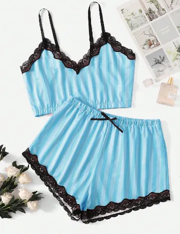 Pijama SHEIN, albastru Albastru