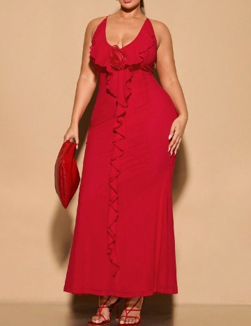 Rochie lunga SHEIN CURVE, rosu