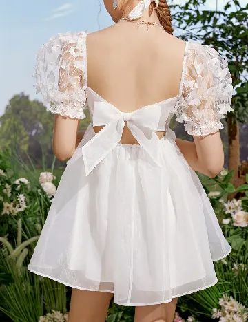 Rochie scurta SHEIN, alb Alb