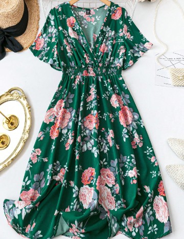 Rochie medie SHEIN CURVE, verde
