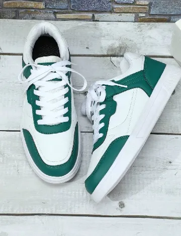 Adidasi SHEIN, alb/verde