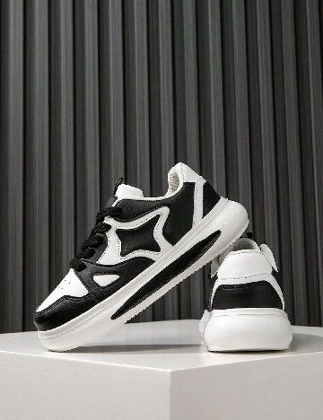 Adidasi Shein Kids, alb/negru