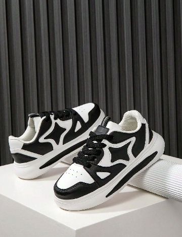 Adidasi Shein Kids, alb/negru