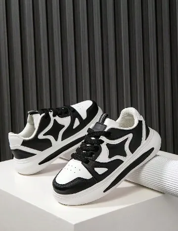 Adidasi Shein Kids, alb/negru