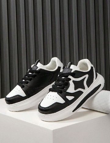 Adidasi Shein Kids, alb/negru