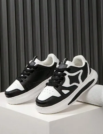 Adidasi Shein Kids, alb/negru