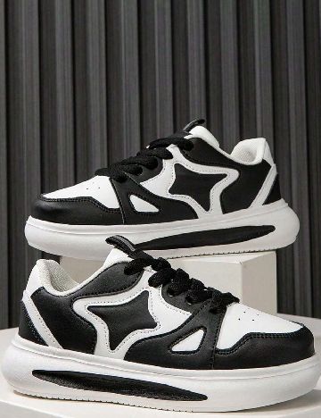 Adidasi Shein Kids, alb/negru