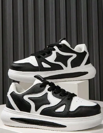 Adidasi Shein Kids, alb/negru