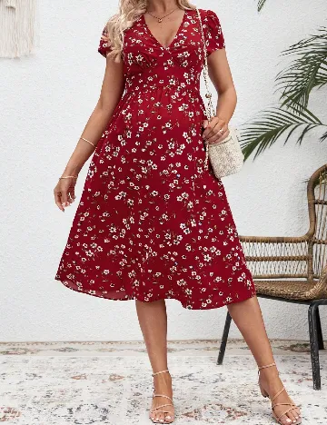 Rochie medie SHEIN Maternity, rosu