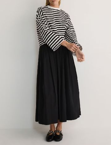 Bluza Oversize Reserved, alb/negru