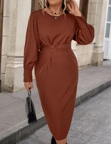 Rochie medie SHEIN CURVE, maro