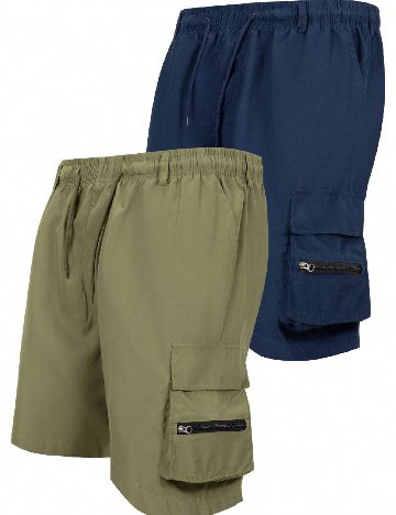 Set Pantaloni scurti 2 perechi SHEIN, albastru/verde