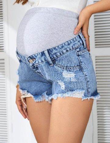 Pantaloni scurti SHEIN Maternity, albastru