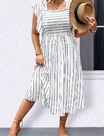 Rochie medie SHEIN CURVE, alb