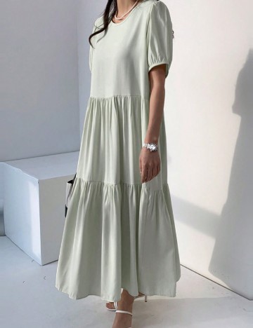 Rochie lunga Dazy, verde deschis
