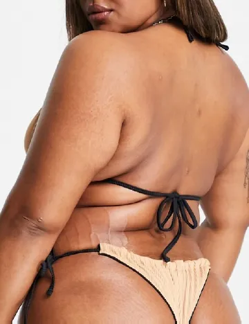 Sutien de baie reversibil We Are We Wear Plus Size, negru/maro
