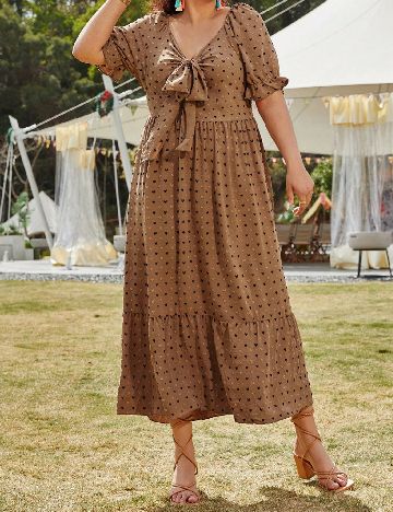 Rochie lunga SHEIN CURVE, maro