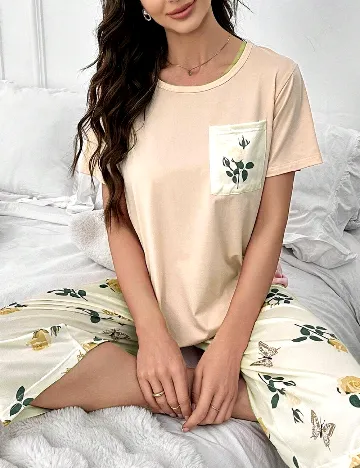 Pijama SHEIN, alb/crem