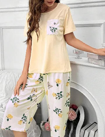 Pijama SHEIN, alb/crem