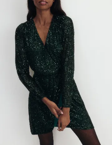 Rochie scurta Reserved, verde inchis