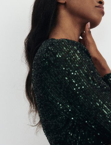 Rochie scurta Reserved, verde inchis
