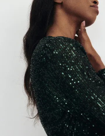 Rochie scurta Reserved, verde inchis