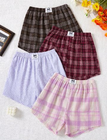 Set pantaloni de pijama 4 perechi Shein Kids, mix culori