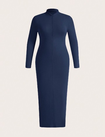 Rochie lunga SHEIN CURVE, bleumarin