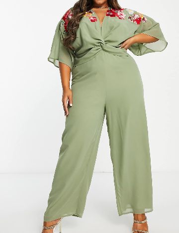 Salopeta Hope & Ivy Plus Size, verde