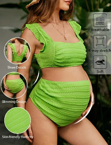 Costum de baie SHEIN Maternity, verde