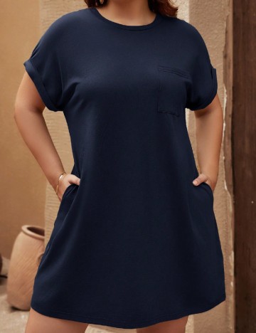 Rochie scurta SHEIN CURVE, bleumarin