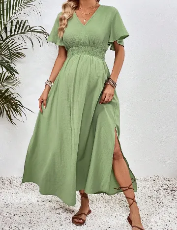 Rochie lunga SHEIN Maternity, verde