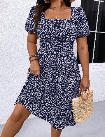 Rochie scurta SHEIN CURVE, bleumarin