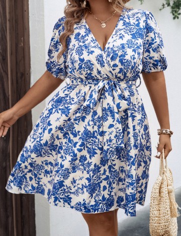 Rochie scurta SHEIN CURVE, albastru