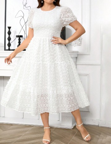 Rochie medie SHEIN CURVE, alb