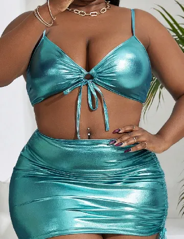 Costum SHEIN CURVE, albastru
