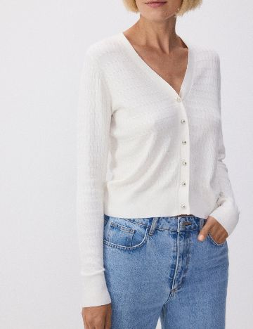 Cardigan Reserved, alb