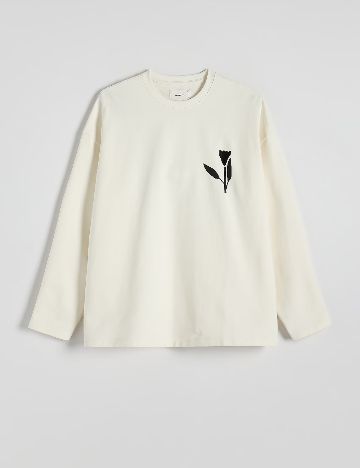 Bluza Oversize Reserved, ecru