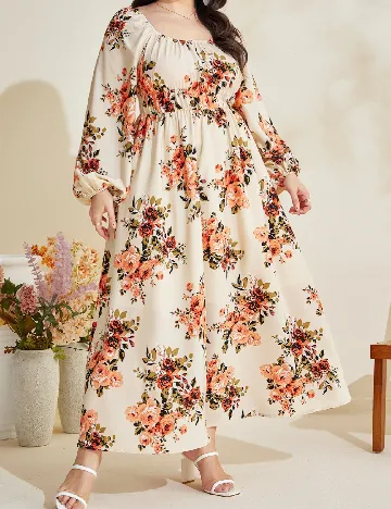 Rochie lunga SHEIN CURVE, floral print Floral print