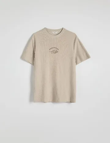 Tricou Reserved, bej Crem