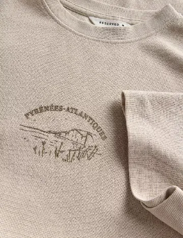 Tricou Reserved, bej Crem