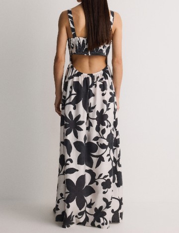 Rochie lunga Reserved, alb/negru