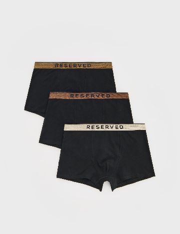 Boxeri 3 perechi Reserved, negru