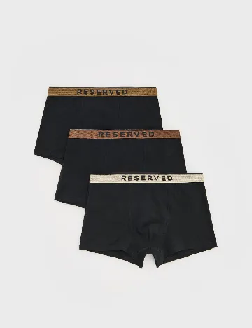 Boxeri 3 perechi Reserved, negru