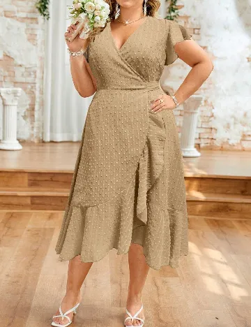 Rochie medie SHEIN CURVE, crem