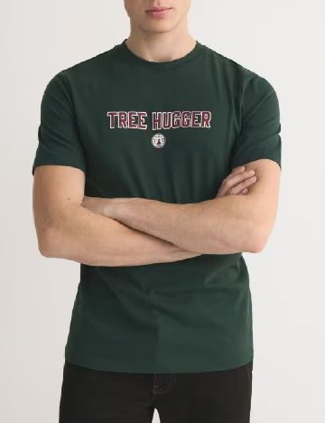Tricou Reserved, verde inchis