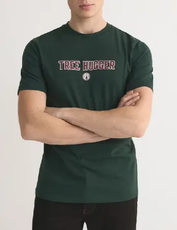 Tricou Reserved, verde inchis
