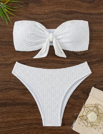Costum de baie SHEIN, alb Alb